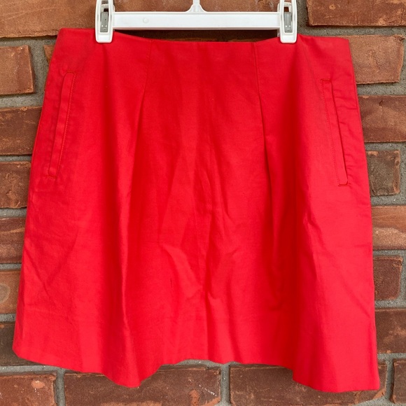 J. Crew Dresses & Skirts - J. Crew red pleated mini skirt with pockets